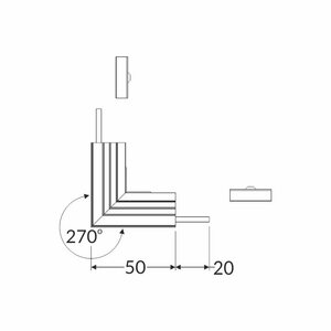 FL-PROF-PRE-COR-LINEA-IN20 270deg bent-AL-WH