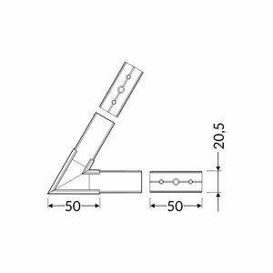 FL-PROF-PRE-COR-LINEA20 60deg-AL-WH