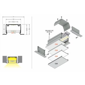 FL-PROF-PRE-PHIL recessed C10-AL-RA-2000