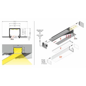 FL-PROF-PRE-LINEA-IN20 TRIMLESS EE7F-AL-WH-2000