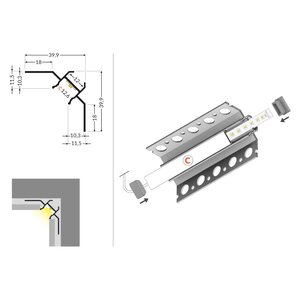 FL-PROF-PRE-UNI-TILE12 90deg C PLUS-AL-AN-2000