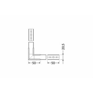FL-PROF-PRE-COR-LINEA20 90deg-AL-BK