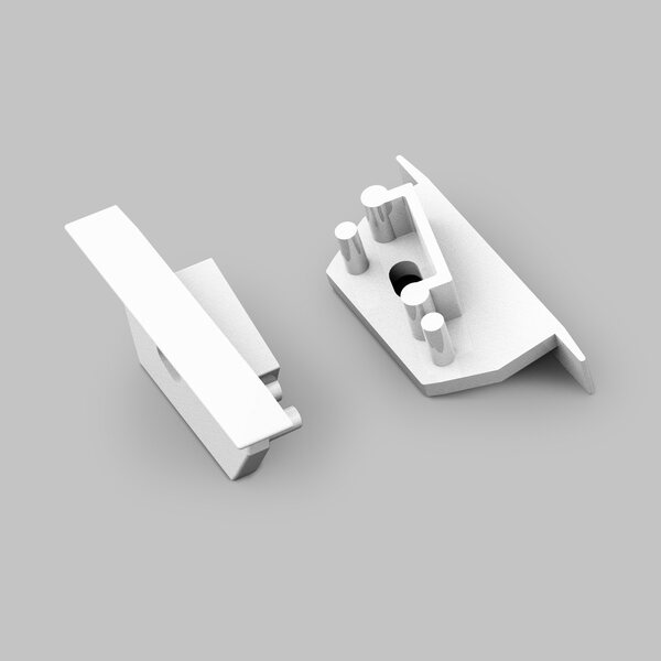 FL-PROF-PRE-END-DIAGONAL14 with hole-ABS-WH